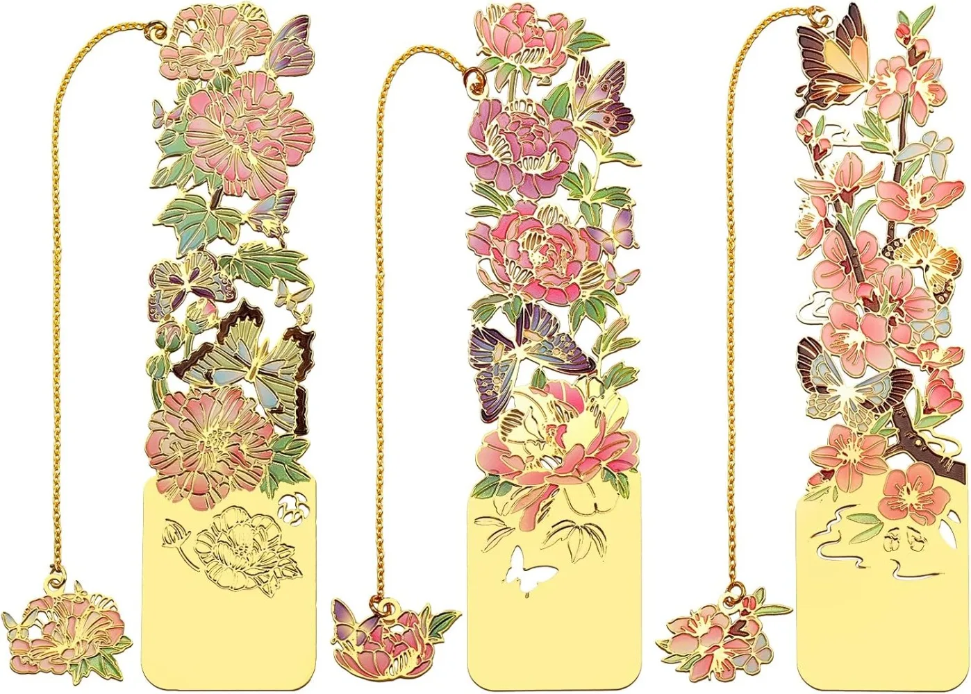 3Pcs Metal Flowers Bookmarks Set, Peach Blossom Hibiscus Peony Brass Book Page Markers Gift for Her
3Pcs Metal Flowers Bookmarks Set, Peach Blossom Hibiscus Peony Brass Book Page Markers Gift for Her
