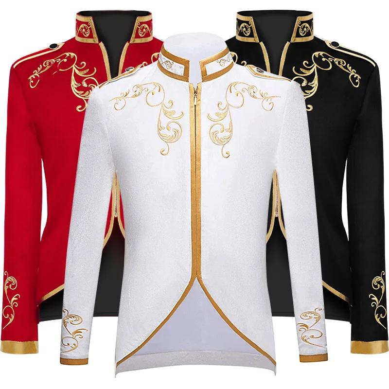Mens Gold Embroidered Court Prince Stylish Suit Jacket Brand Slim Fit Steampunk Gothic Vintage Uniform Costume Chaquetas Hombre
Mens Gold Embroidered Court Prince Stylish Suit Jacket Brand Slim Fit Steampunk Gothic Vintage Uniform Costume Chaquetas Hombre