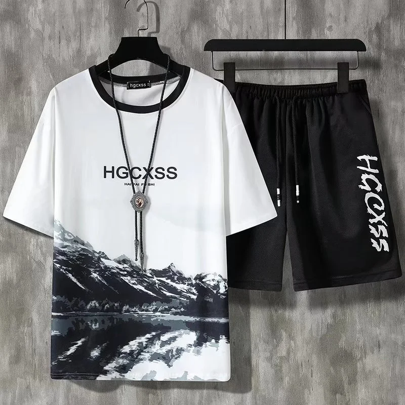 2022 New Men Short Sleeved T-shirt Shorts Sets Mens Fashion Gradient Sportswear Men's Summer Sets Outdoor Sports Male Tracksuit
2022 New Men Short Sleeved T-shirt Shorts Sets Mens Fashion Gradient Sportswear Men's Summer Sets Outdoor Sports Male Tracksuit