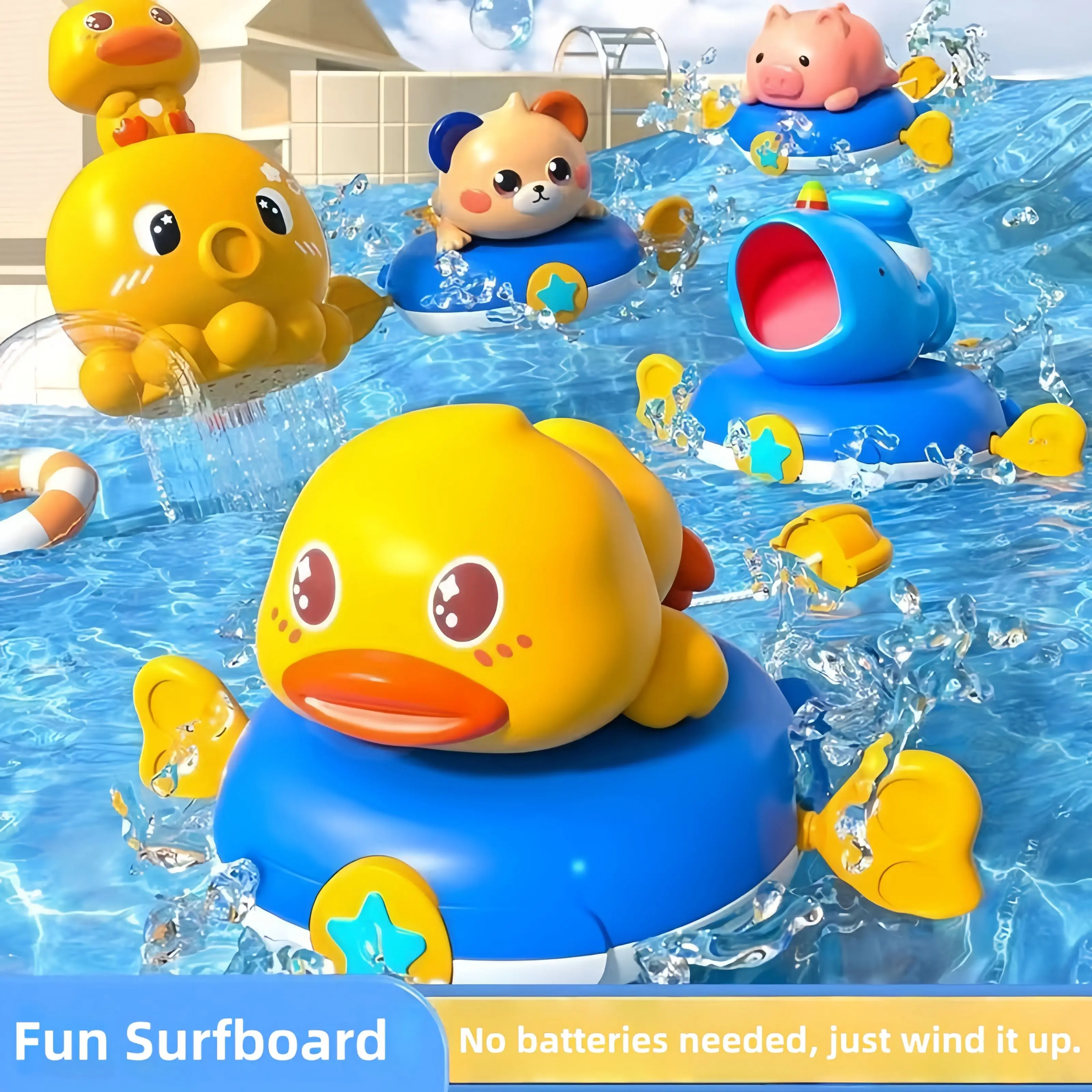 Baby bath toys, children's swimming pool, bathroom, baby playing with water, winding up, floating, fun toys
Baby bath toys, children's swimming pool, bathroom, baby playing with water, winding up, floating, fun toys
