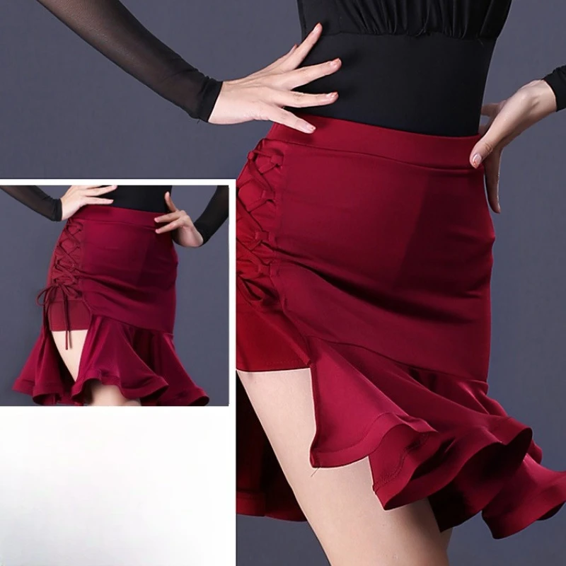 THEEPER Adult Latin Rumba Cha Cha Dancewear, Women Latin Dance Skirt High Waist Side Lace-up Ruffle Hem Side Split Dance Skirt
THEEPER Adult Latin Rumba Cha Cha Dancewear, Women Latin Dance Skirt High Waist Side Lace-up Ruffle Hem Side Split Dance Skirt