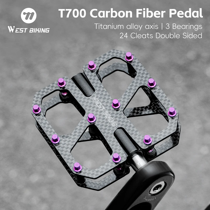 WEST BIKING Ultright Carbon Fiber Pedals 3 Bearings Titanium Alloy Axle Bicyle Flat Pedal Anti-Slip Pedals MTB Road Bike Parts
WEST BIKING Ultright Carbon Fiber Pedals 3 Bearings Titanium Alloy Axle Bicyle Flat Pedal Anti-Slip Pedals MTB Road Bike Parts