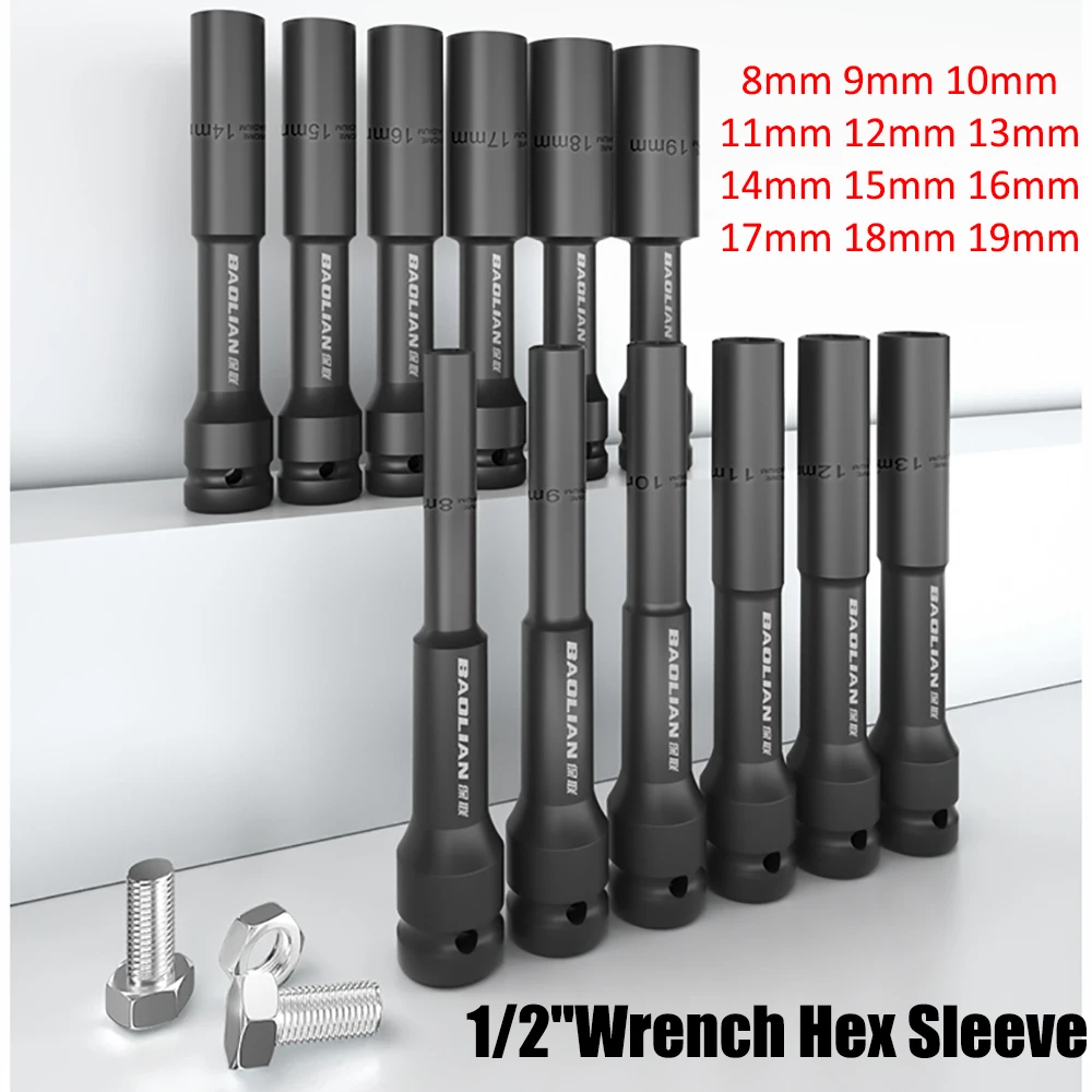 1/2'' Drive Wrench Hex Head 8-19mm Adapter Spanner Converter Deep Impact Socket Tire Removal Tools Extend Nut Removal Hand Tools
1/2'' Drive Wrench Hex Head 8-19mm Adapter Spanner Converter Deep Impact Socket Tire Removal Tools Extend Nut Removal Hand Tools