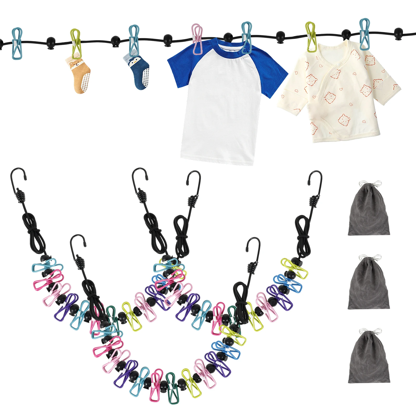 Портативная веревка для белья, уличная ветрозащитная веревка для белья с красочными зажимами, дорожная выдвижная сушилка для белья, веревка для белья для улицы
Портативная веревка для белья, уличная ветрозащитная веревка для белья с красочными зажимами, дорожная выдвижная сушилка для белья, веревка для белья для улицы