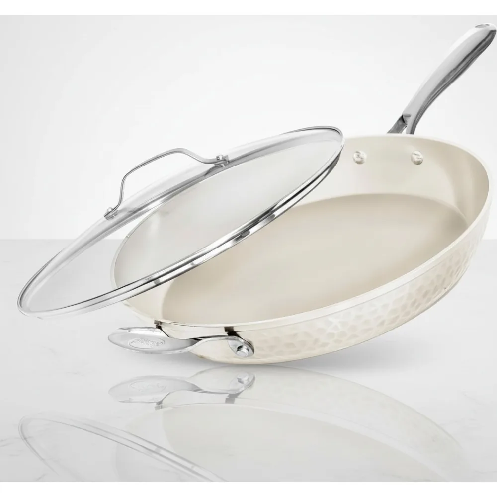 14 Inch Non-Stick Frying Pan with Lid, Large Family Size, PFOA Free Ceramic Coating, Induction & Oven Safe
14 Inch Non-Stick Frying Pan with Lid, Large Family Size, PFOA Free Ceramic Coating, Induction & Oven Safe