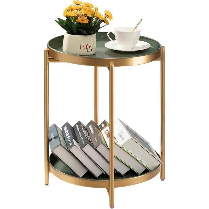 Gold Side Table, Folding Round Metal End Table Small Nightstand with Two Removable Tray for Bedroom Living Room
Gold Side Table, Folding Round Metal End Table Small Nightstand with Two Removable Tray for Bedroom Living Room