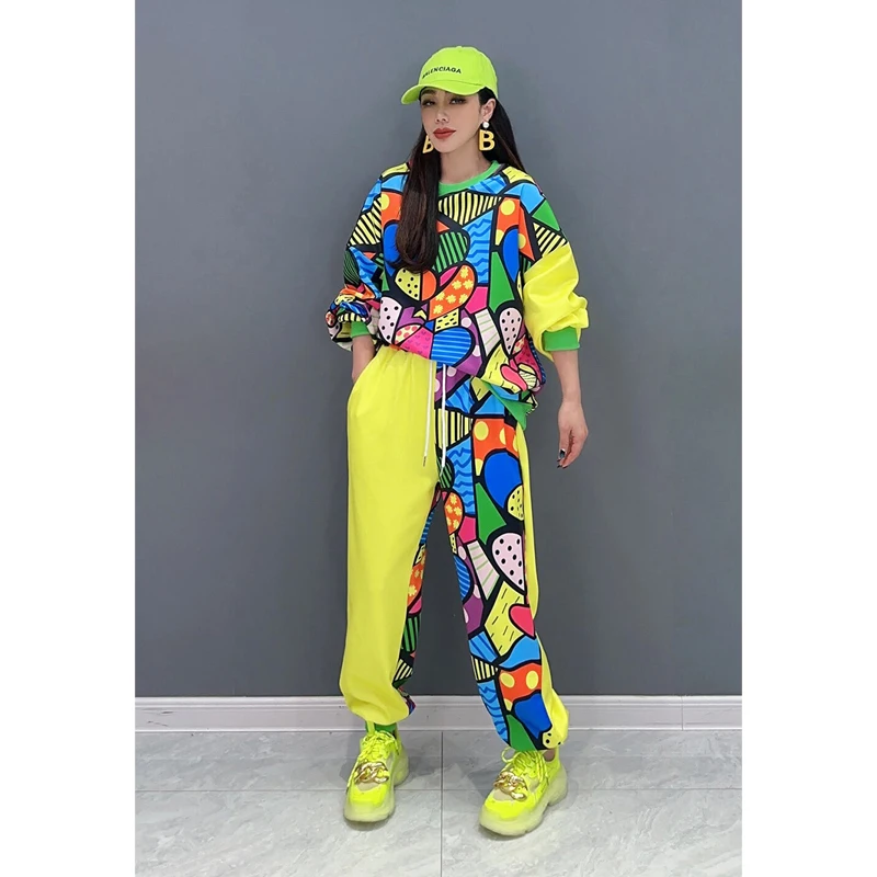 2024 Autumn New Yellow Pant Set Women Color Blocking Print Long Sleeved T-shirt + Casual Pants Two Piece Set ZF144
2024 Autumn New Yellow Pant Set Women Color Blocking Print Long Sleeved T-shirt + Casual Pants Two Piece Set ZF144