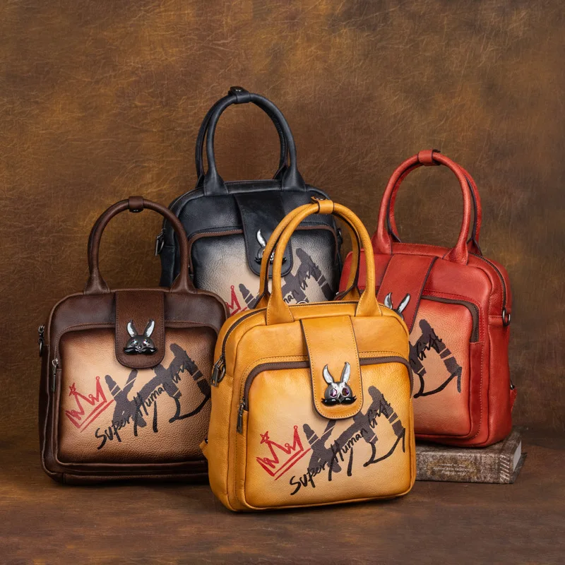 Hand Painted Nature Cow Leather Women Bag 2025 New Chinese Style Retro Handbag Versatile Shoulder & Crossbody Bags 
Hand Painted Nature Cow Leather Women Bag 2025 New Chinese Style Retro Handbag Versatile Shoulder & Crossbody Bags
