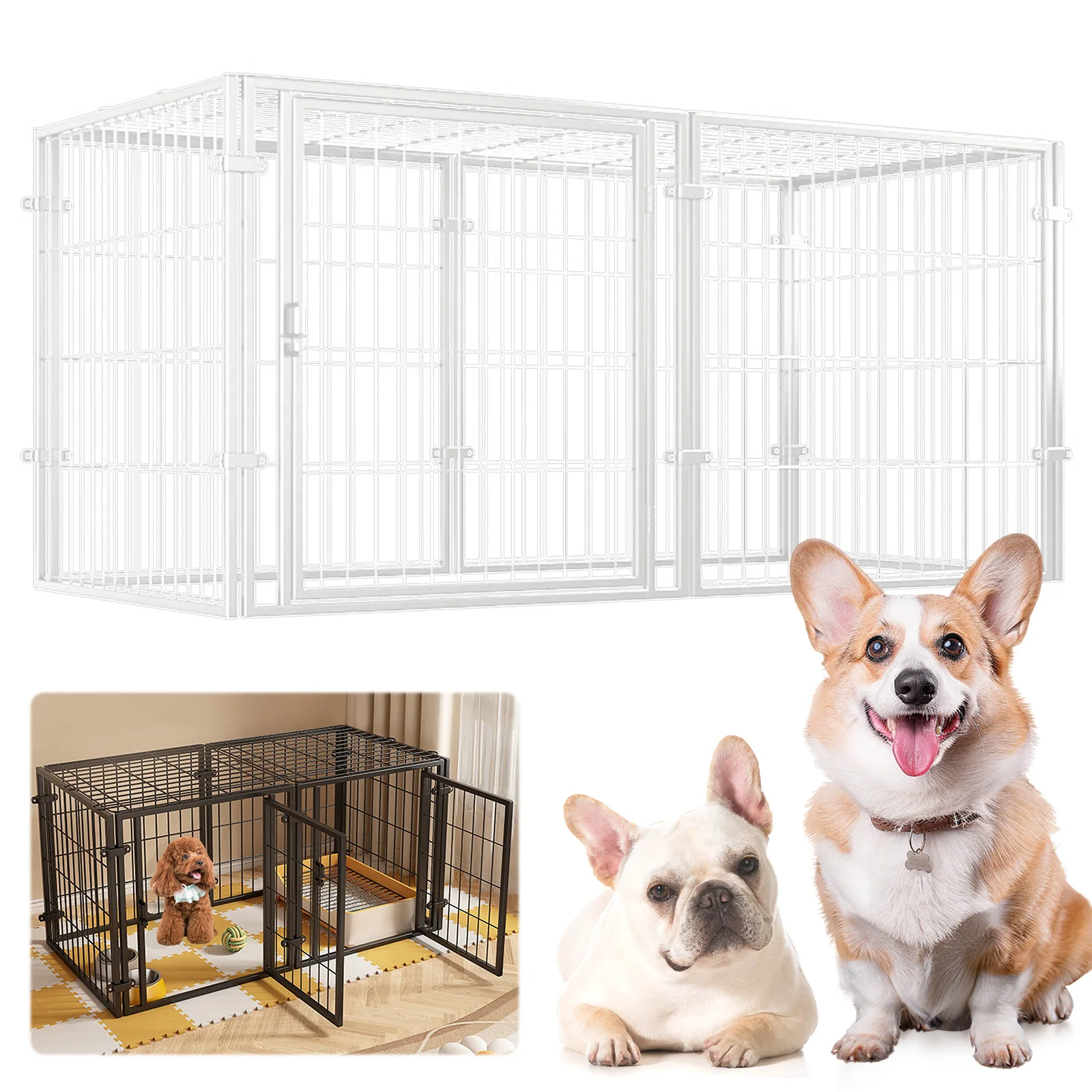 48 Inch Puppy Playpen Easy Assemble Dogs Cage Kennels for Puppy Cat (Black)
48 Inch Puppy Playpen Easy Assemble Dogs Cage Kennels for Puppy Cat (Black)