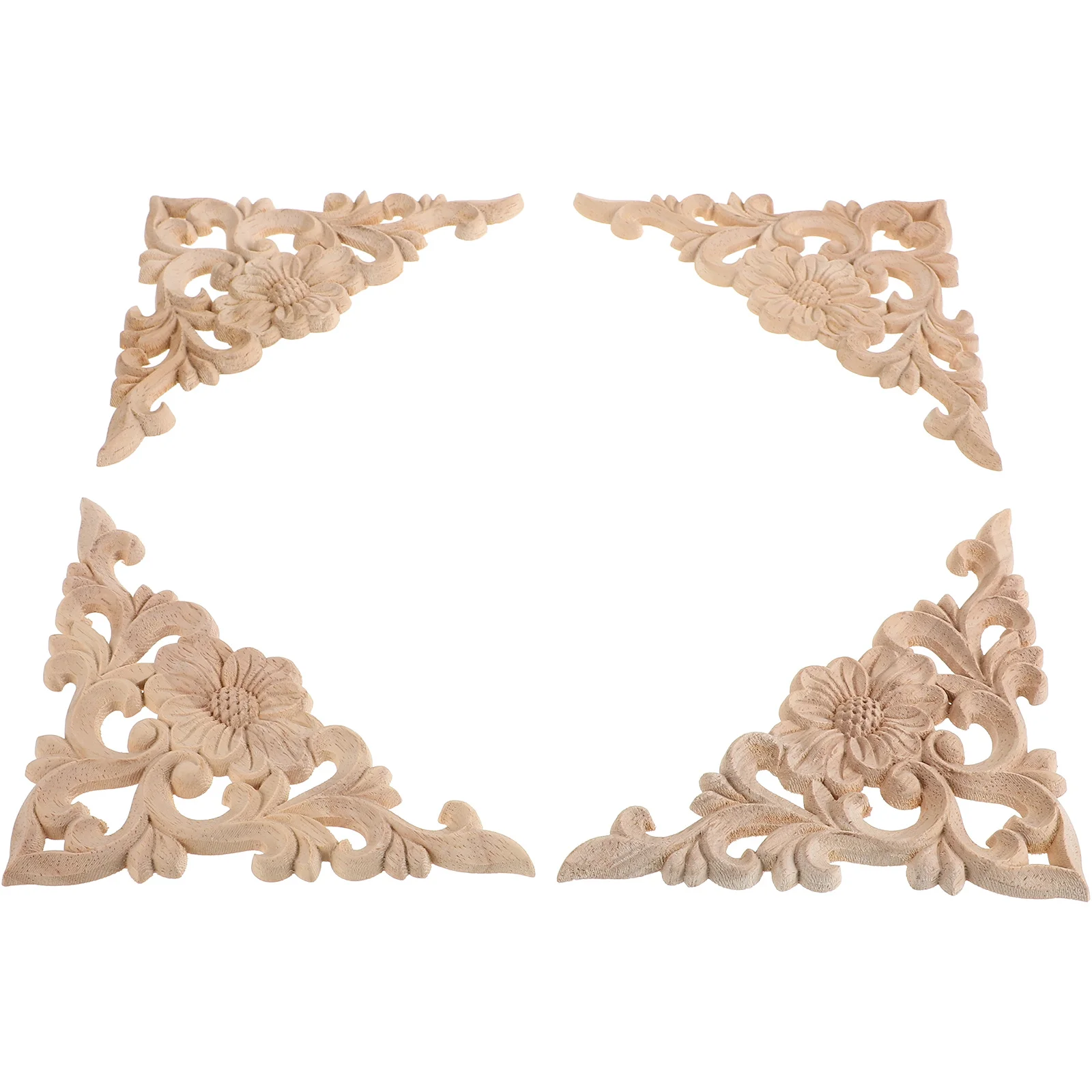 4pcs European Furniture Onlay Appliques Rubberwood Carved Corner Decor For Cabinet Headboard Cupboard Mirror Sofa Wood Craft
4pcs European Furniture Onlay Appliques Rubberwood Carved Corner Decor For Cabinet Headboard Cupboard Mirror Sofa Wood Craft