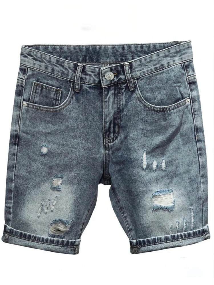 Men Ripped Denim Shorts Distressed Frayed Hole Knee Length Five Point Jeans Straight Fit Vintage Streetwear Casual Summer Jean
Men Ripped Denim Shorts Distressed Frayed Hole Knee Length Five Point Jeans Straight Fit Vintage Streetwear Casual Summer Jean