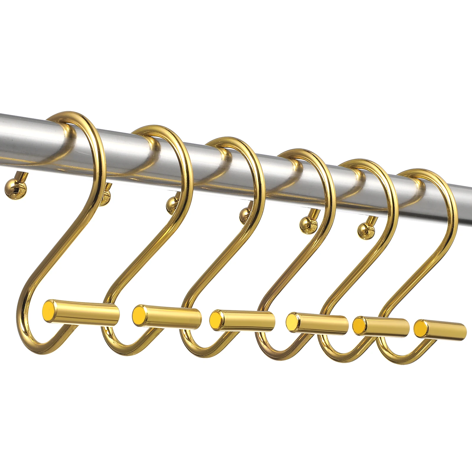 12 S Rings Durable Metal For Bathroom Strong Load Bearing Curtain S Hooks For Hanging Shower Rod Hooks Bathroom 
12 S Rings Durable Metal For Bathroom Strong Load Bearing Curtain S Hooks For Hanging Shower Rod Hooks Bathroom