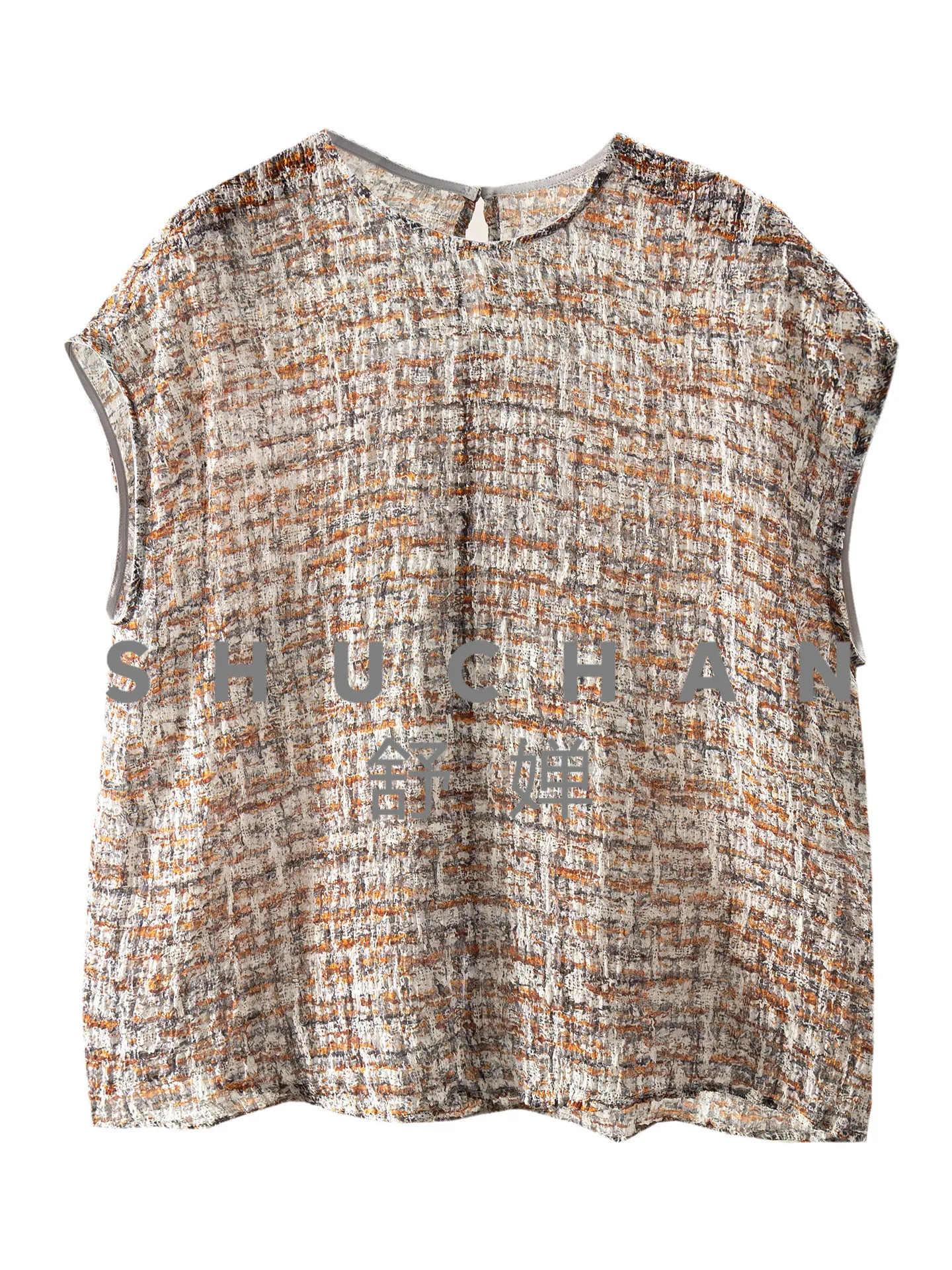 ladies tops summer thin Custom-woven Natural Silk Bubble Crepe One-piece Bag Rotator Sleeve Shirt Women's 51L6
ladies tops summer thin Custom-woven Natural Silk Bubble Crepe One-piece Bag Rotator Sleeve Shirt Women's 51L6