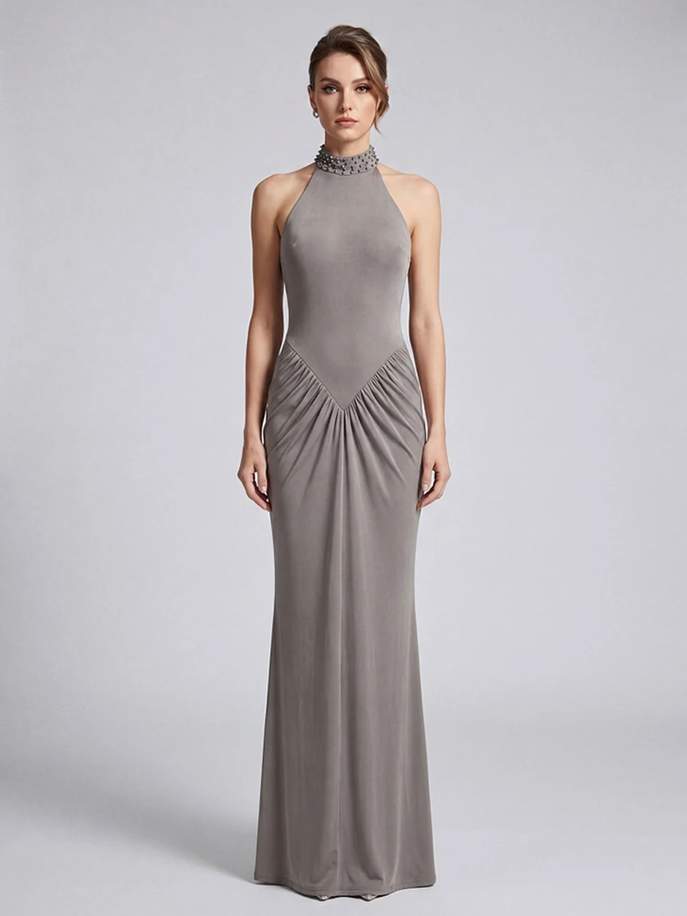 European And American 2026 Summer New Women'S Temperament Slim Fit Pleated Hanging Neck Backless Dress Long Gowns
European And American 2026 Summer New Women'S Temperament Slim Fit Pleated Hanging Neck Backless Dress Long Gowns