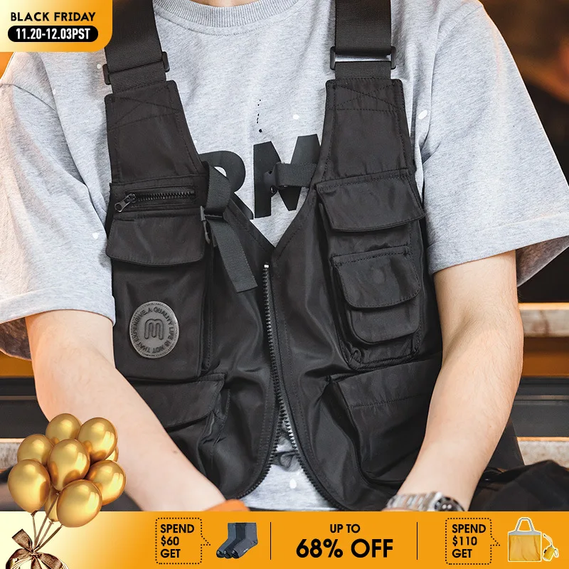 Maden Men Multi-pocket Tactical Vest Jacket & Bag Japan Retro Multi-function Photography Waistcoat Wide Shoulder Strap Solid Bag
Maden Men Multi-pocket Tactical Vest Jacket & Bag Japan Retro Multi-function Photography Waistcoat Wide Shoulder Strap Solid Bag