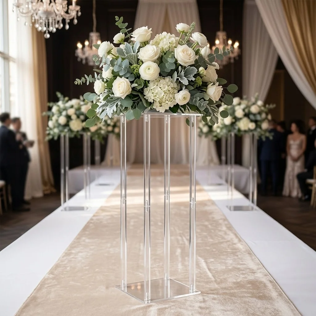 Acrylic vase-style wedding flower stand, 23.6 inches high, square transparent cylindrical display stand, suitable for family gat
Acrylic vase-style wedding flower stand, 23.6 inches high, square transparent cylindrical display stand, suitable for family gat