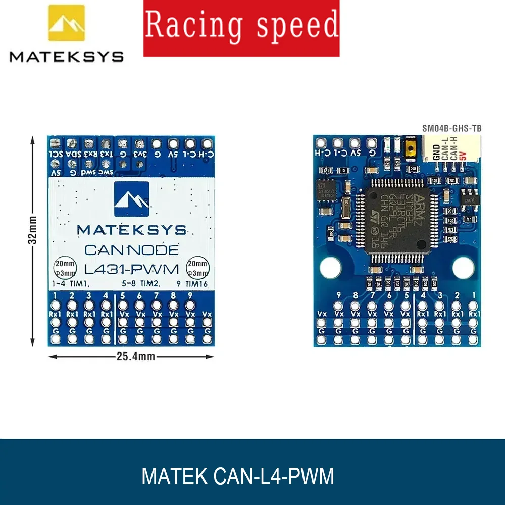MATEK CAN-L4-PWM AP_PERIPH Adapter Turn PWM Servos to CAN Servos Make DShot Capable ESCs CAN ESCs for ArudPilot Drone
MATEK CAN-L4-PWM AP_PERIPH Adapter Turn PWM Servos to CAN Servos Make DShot Capable ESCs CAN ESCs for ArudPilot Drone