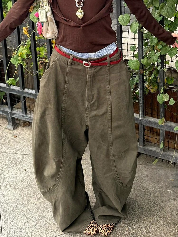 Women's Casual Street Style Wide Leg Pants Neutral Cargo Sweatpants Vintage Bottoms Female High Waist Loose Trousers
Women's Casual Street Style Wide Leg Pants Neutral Cargo Sweatpants Vintage Bottoms Female High Waist Loose Trousers