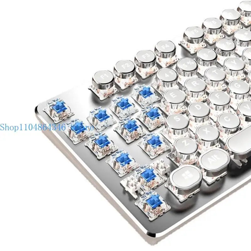 652F Vintage Typewriter Mechanical Keyboard White Backlit 104-Key Round Keycaps
652F Vintage Typewriter Mechanical Keyboard White Backlit 104-Key Round Keycaps
