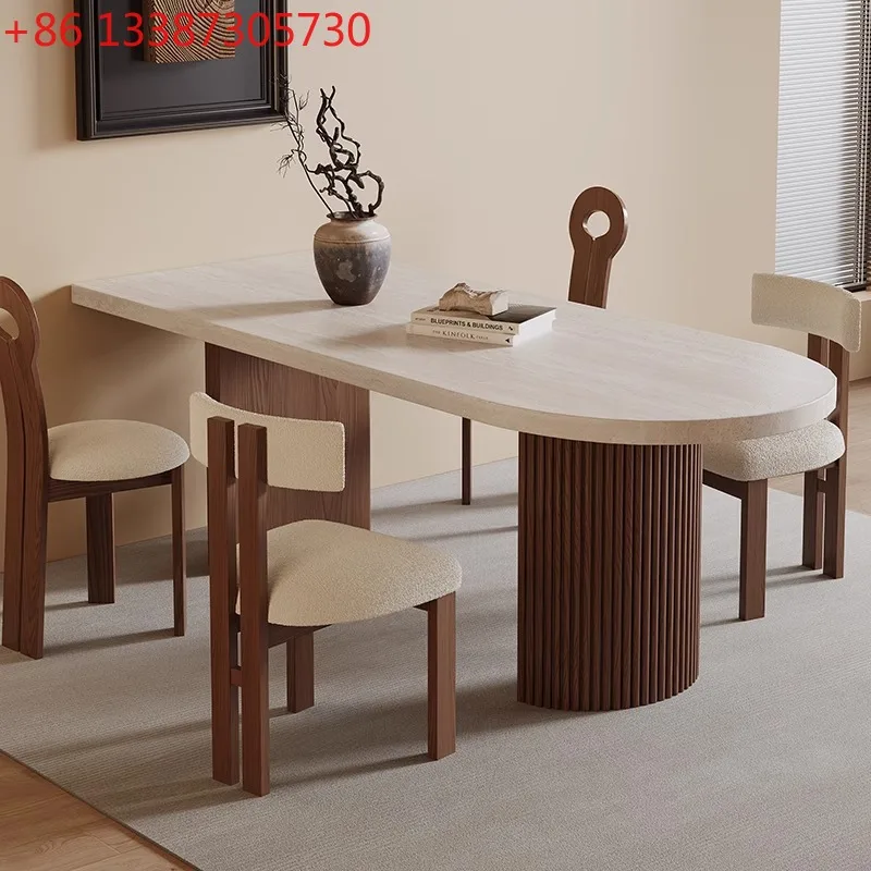 Stone slate dining table in a medieval style cave for small household household ash dining table
Stone slate dining table in a medieval style cave for small household household ash dining table