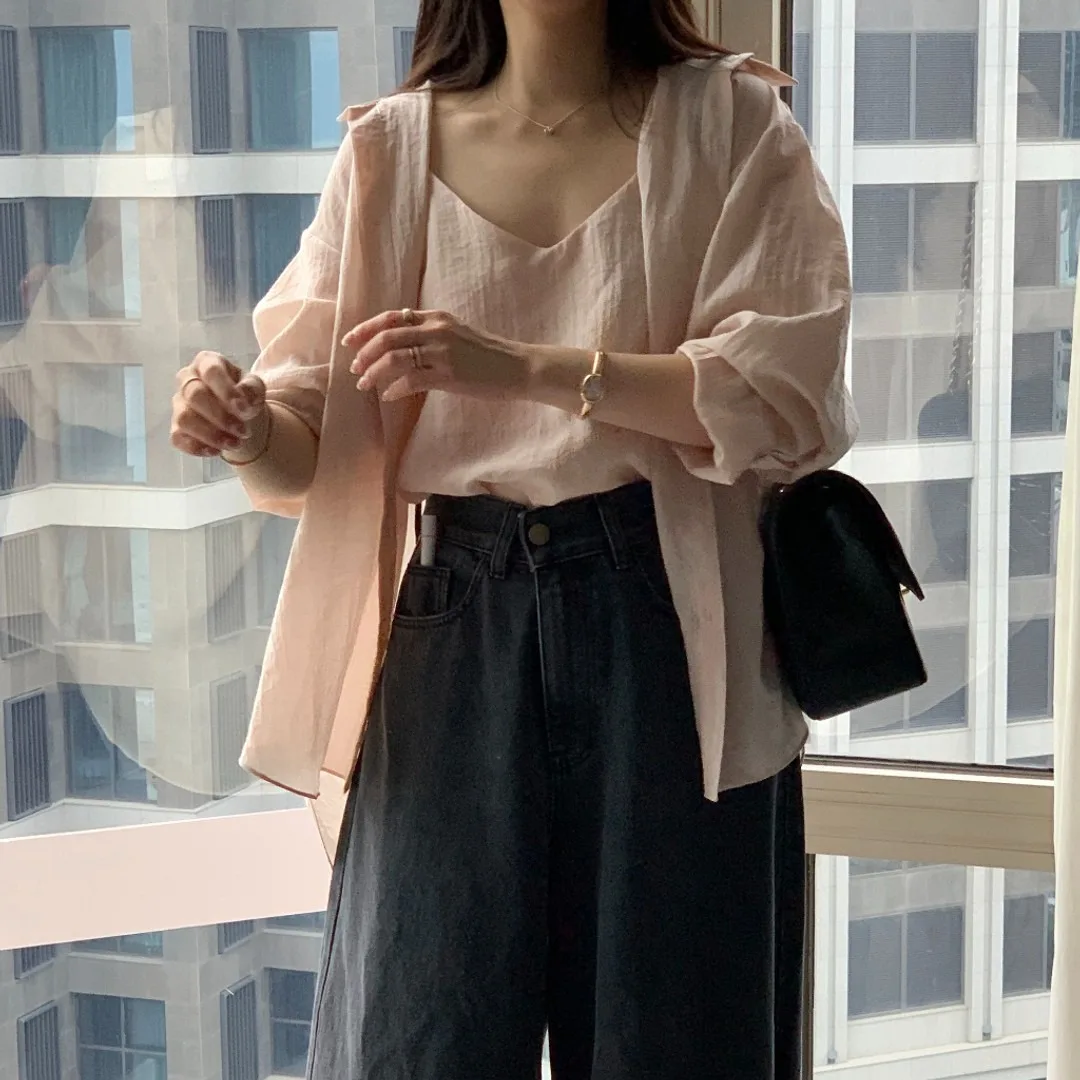 Early Spring 2026 Women's Fashion Loose Long Sleeve Blouse Strap Top Versatile Stylish Korean Style Gentle Wind Shirt Set
Early Spring 2026 Women's Fashion Loose Long Sleeve Blouse Strap Top Versatile Stylish Korean Style Gentle Wind Shirt Set