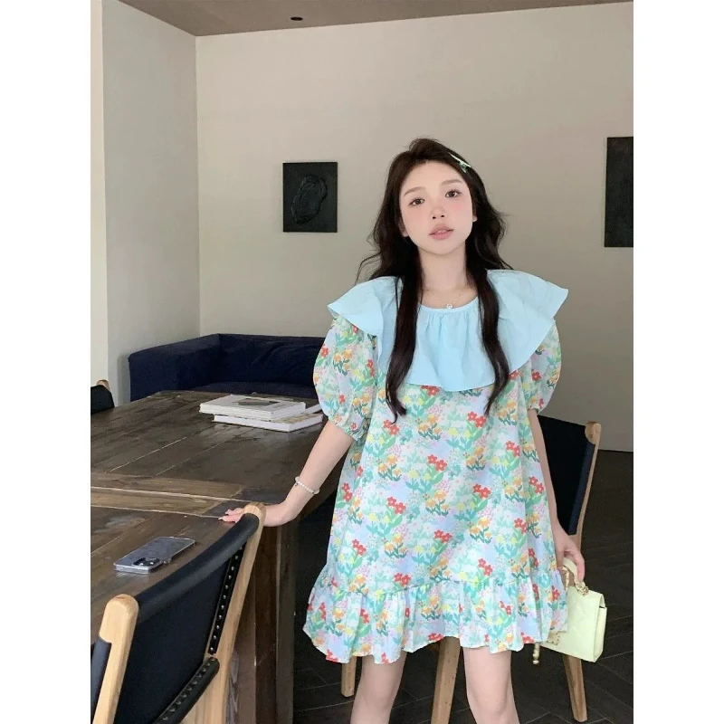Милое платье с цветочным принтом, женское контратильное цветное платье с рюшами и воротником, свободное мини-платье трапециевидной формы, лето 2025, модное платье с пышными рукавами
Милое платье с цветочным принтом, женское контратильное цветное платье с рюшами и воротником, свободное мини-платье трапециевидной формы, лето 2025, модное платье с пышными рукавами