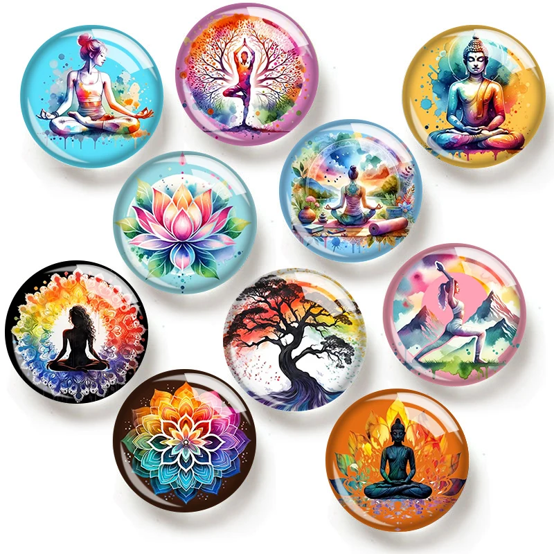 Colorful Yoga 12/18/20/25mm glass cabochon bracelet pendant rings for jewelry demo earrings back Making findings
Colorful Yoga 12/18/20/25mm glass cabochon bracelet pendant rings for jewelry demo earrings back Making findings