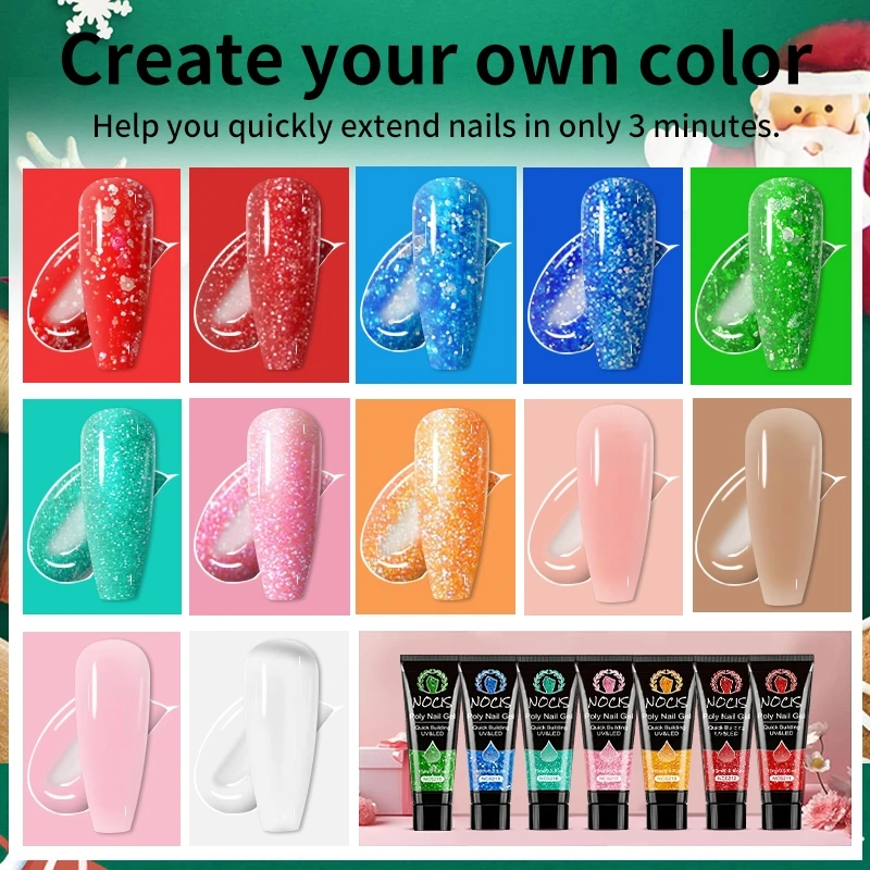 NOCIS 12-Color Professional Poly Nail Extension Gel Kit - Year-Round DIY Manicure with Glitter & Classic Polish
NOCIS 12-Color Professional Poly Nail Extension Gel Kit - Year-Round DIY Manicure with Glitter & Classic Polish