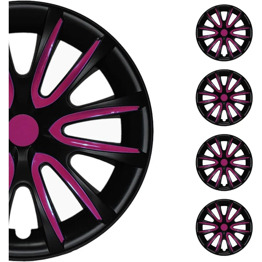 Black Matt with Violet Hub Caps 16 Inch Set of 4 Tapas para Rines 16 Premium Wheel Covers 16 Inch R16 Rim Cover Set Snap On Dur
Black Matt with Violet Hub Caps 16 Inch Set of 4 Tapas para Rines 16 Premium Wheel Covers 16 Inch R16 Rim Cover Set Snap On Dur
