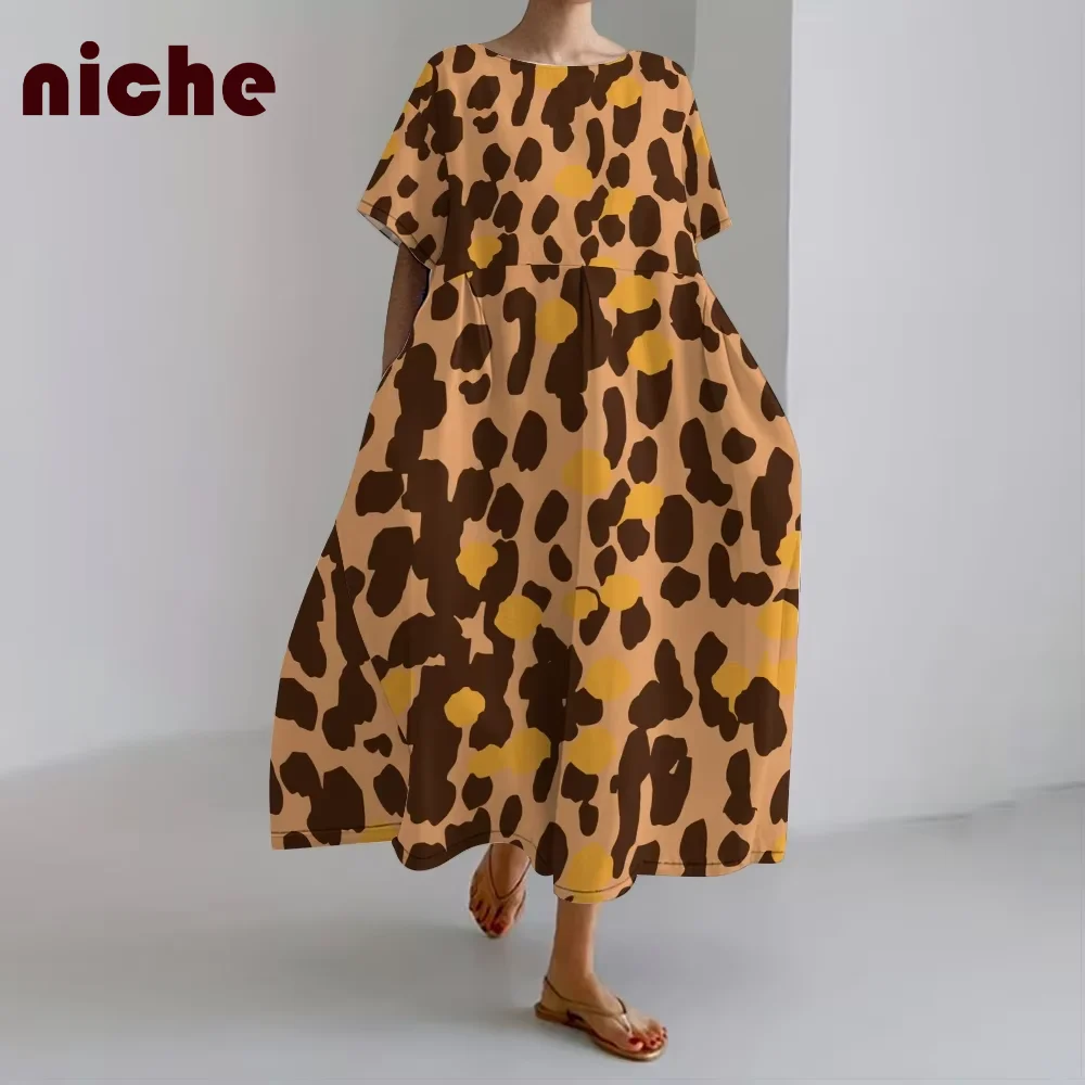 Sexy Leopard Print Women's Dress Loose Fashion Trend High Quality Cotton And Linen Fabric Chic Designer Summer New Skirt
Sexy Leopard Print Women's Dress Loose Fashion Trend High Quality Cotton And Linen Fabric Chic Designer Summer New Skirt