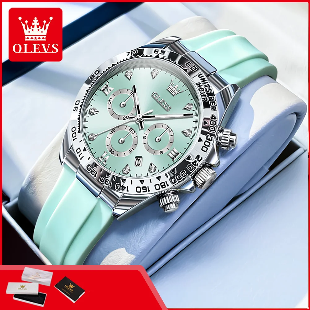 OLEVS 5618 Women's Watches Trendy Silicone Strap Chronograph Waterproof Sport Simple Quartz Wristwatch for Ladies Casual Watches
OLEVS 5618 Women's Watches Trendy Silicone Strap Chronograph Waterproof Sport Simple Quartz Wristwatch for Ladies Casual Watches