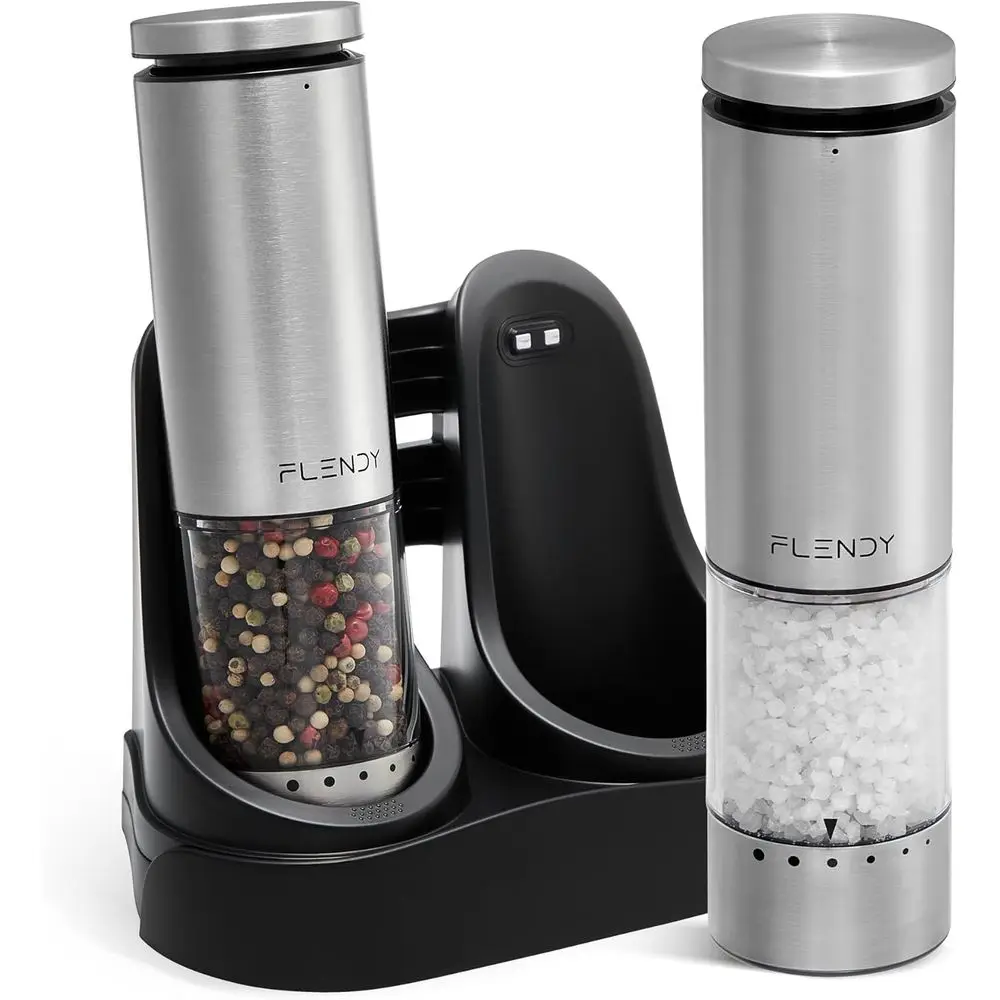 Electric Salt and Pepper Grinder Set Rechargeable, Automatic Salt and Pepper Grinder Set with Oversized Top Button, StainlSteel
Electric Salt and Pepper Grinder Set Rechargeable, Automatic Salt and Pepper Grinder Set with Oversized Top Button, StainlSteel