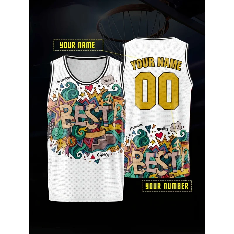 Customized Name Number Basketball Tank Tops 3D Print Fashion Design Round Neck Sleeveless Vest Loose Breathable Quick Drying Top
Customized Name Number Basketball Tank Tops 3D Print Fashion Design Round Neck Sleeveless Vest Loose Breathable Quick Drying Top