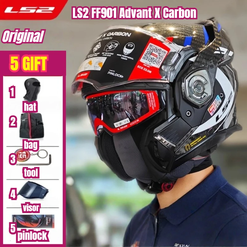 LS2 FF901 Advant X Carbon Carbon Fiber Valiant Flip Up 180 ° Вращающийся солнцезащитный козырек с двойной линзой Capacete Casco Casque Мотошлем
LS2 FF901 Advant X Carbon Carbon Fiber Valiant Flip Up 180 ° Вращающийся солнцезащитный козырек с двойной линзой Capacete Casco Casque Мотошлем