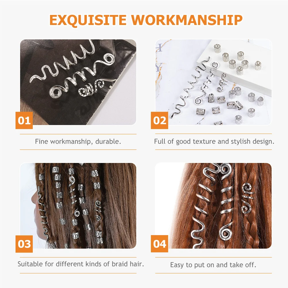 28Pcs Hair Accessories for Braids Metal Rings Jewelry Smooth Edges Comfortable Curvature Special Fashion Taste Parties Dances
28Pcs Hair Accessories for Braids Metal Rings Jewelry Smooth Edges Comfortable Curvature Special Fashion Taste Parties Dances