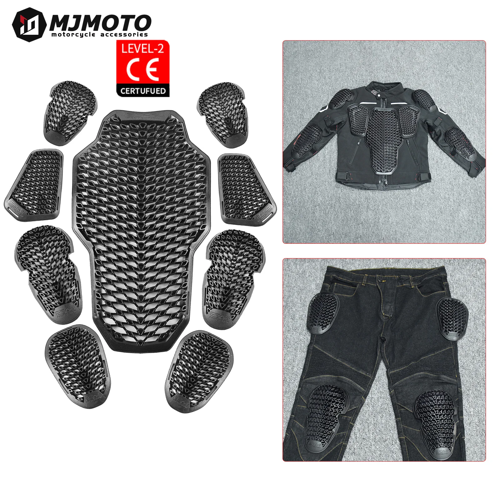 CE 2 Motorcycle Jacket Pants Built-in Protective Gear Set Back/Shoulder/Elbow/Chest/Knee/Hip Armor Anti-Fall for Riding Racing
CE 2 Motorcycle Jacket Pants Built-in Protective Gear Set Back/Shoulder/Elbow/Chest/Knee/Hip Armor Anti-Fall for Riding Racing