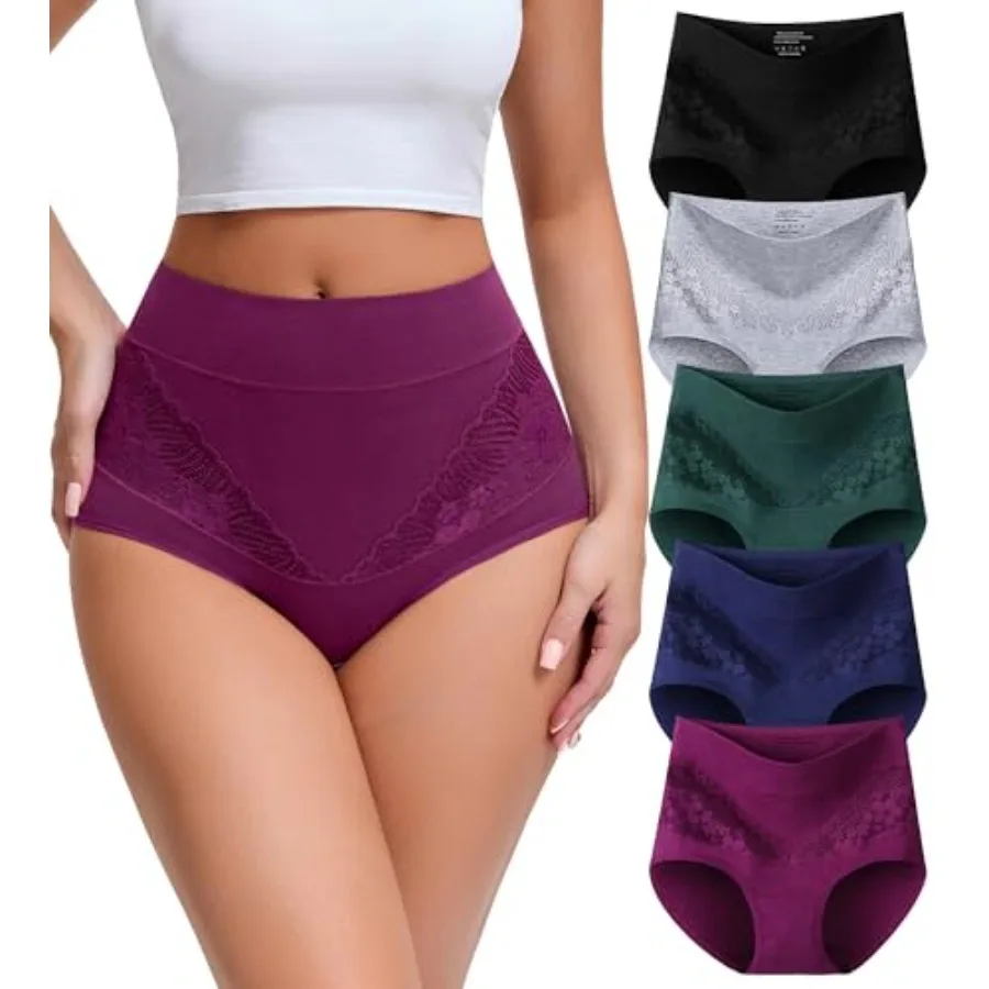 Womens Cotton High Waisted Underwear Comfort Panties 5 Pack Briefs
Womens Cotton High Waisted Underwear Comfort Panties 5 Pack Briefs