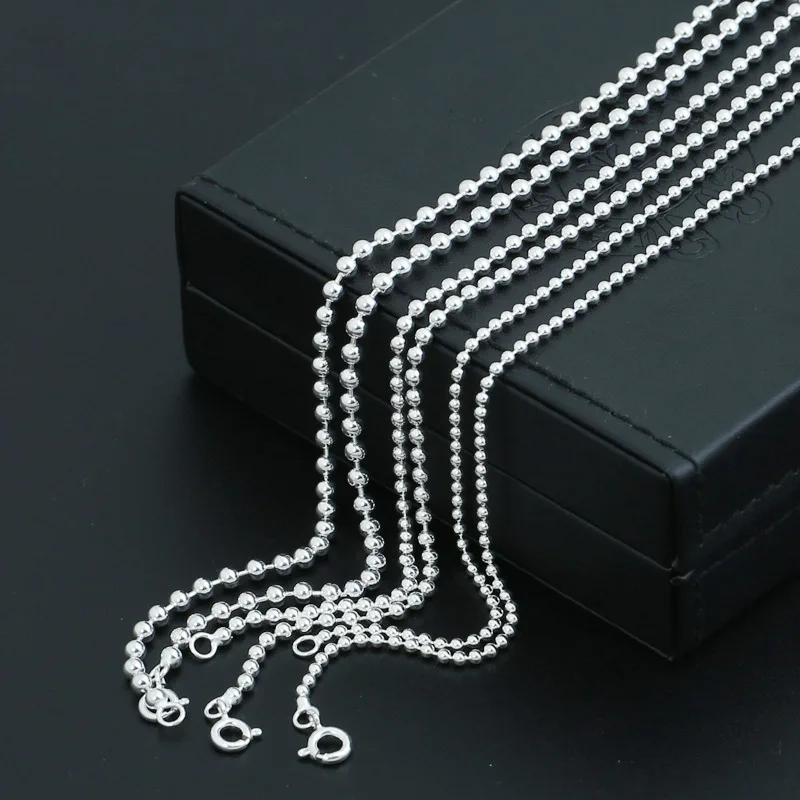925 Sterling Silver 2-3mm Bead Chain Korean Style Pendant Necklace Extender Chain Gift Women
925 Sterling Silver 2-3mm Bead Chain Korean Style Pendant Necklace Extender Chain Gift Women