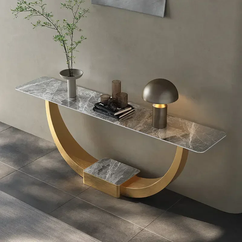 Light luxury slate entrance table narrow table against the wall, modern and simple living room decoration stainless steel
Light luxury slate entrance table narrow table against the wall, modern and simple living room decoration stainless steel