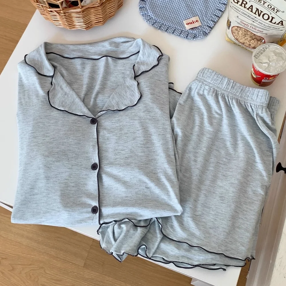 Modal Night Wear for Ladies Nighty for Woman Pyjamas New Summer Short Sleeve Sleepwear Women's Solid Color 2 Piece Loungewear
Modal Night Wear for Ladies Nighty for Woman Pyjamas New Summer Short Sleeve Sleepwear Women's Solid Color 2 Piece Loungewear