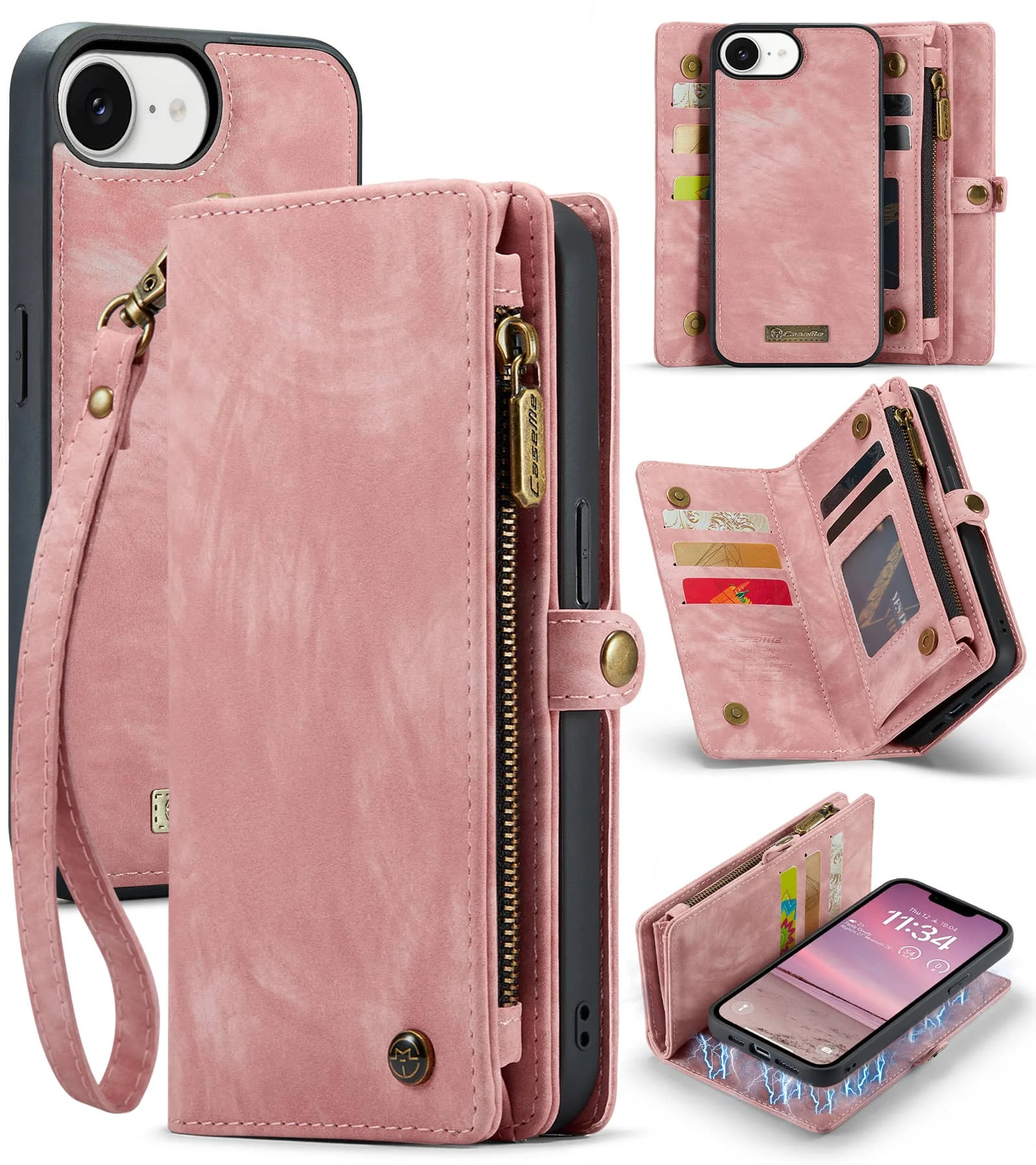 For iPhone 17e/16e Magnetic Wallet Case Compatible with Magnetic with RFID Blocking Zipper & Card Holder Strap Detachable Case
For iPhone 17e/16e Magnetic Wallet Case Compatible with Magnetic with RFID Blocking Zipper & Card Holder Strap Detachable Case