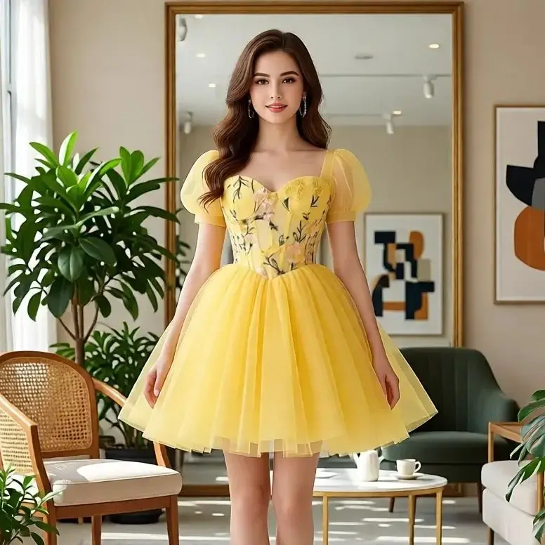 Princess Dress for Girls 2-12Y Yellow Embroidery Tulle Skirt Gown Luxury Kids Party Wedding Dress Custom Made Plus Size Gown
Princess Dress for Girls 2-12Y Yellow Embroidery Tulle Skirt Gown Luxury Kids Party Wedding Dress Custom Made Plus Size Gown