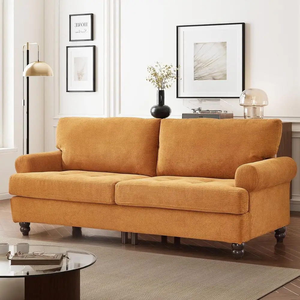Storage-Enabled Button-Tufted Loveseat in Century Modern Style for Living Room or Bedroom, Ginger Upholstery
Storage-Enabled Button-Tufted Loveseat in Century Modern Style for Living Room or Bedroom, Ginger Upholstery