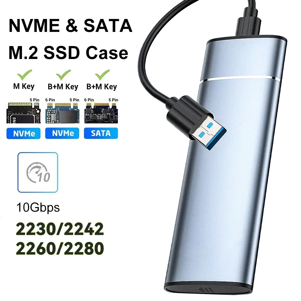 Корпус M.2 SATA NVMe 10 Гбит/с Внешний корпус SSD Тип C Адаптер жесткого диска USB 3.1 M.2 2230 2242 2260 2280 Коробка для хранения для ПК
Корпус M.2 SATA NVMe 10 Гбит/с Внешний корпус SSD Тип C Адаптер жесткого диска USB 3.1 M.2 2230 2242 2260 2280 Коробка для хранения для ПК
