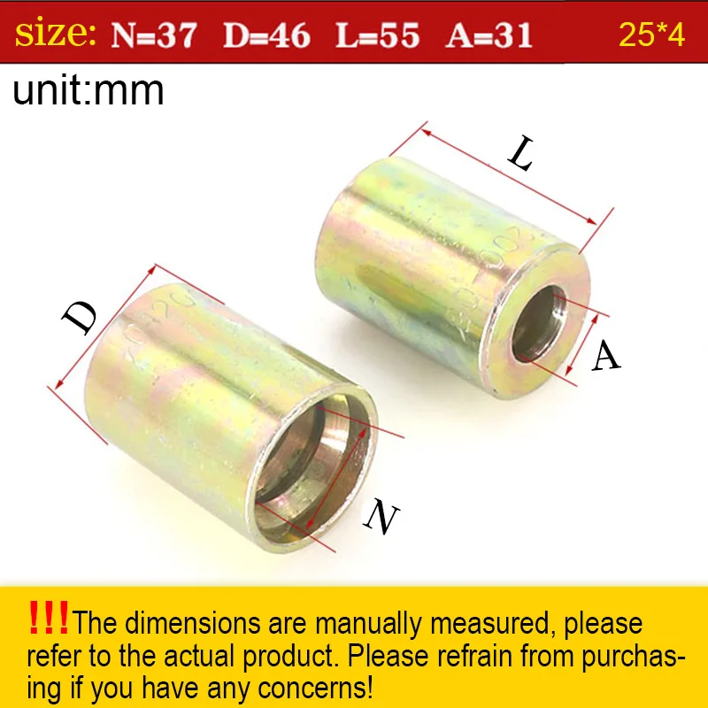 1PC Hydraulic Hose Ferrule Sleeve High Pressure Tubing Withholding Type Sleeve Shell 6-32mm Hydraulic Ferrule Fitting 1-4 Layer
1PC Hydraulic Hose Ferrule Sleeve High Pressure Tubing Withholding Type Sleeve Shell 6-32mm Hydraulic Ferrule Fitting 1-4 Layer