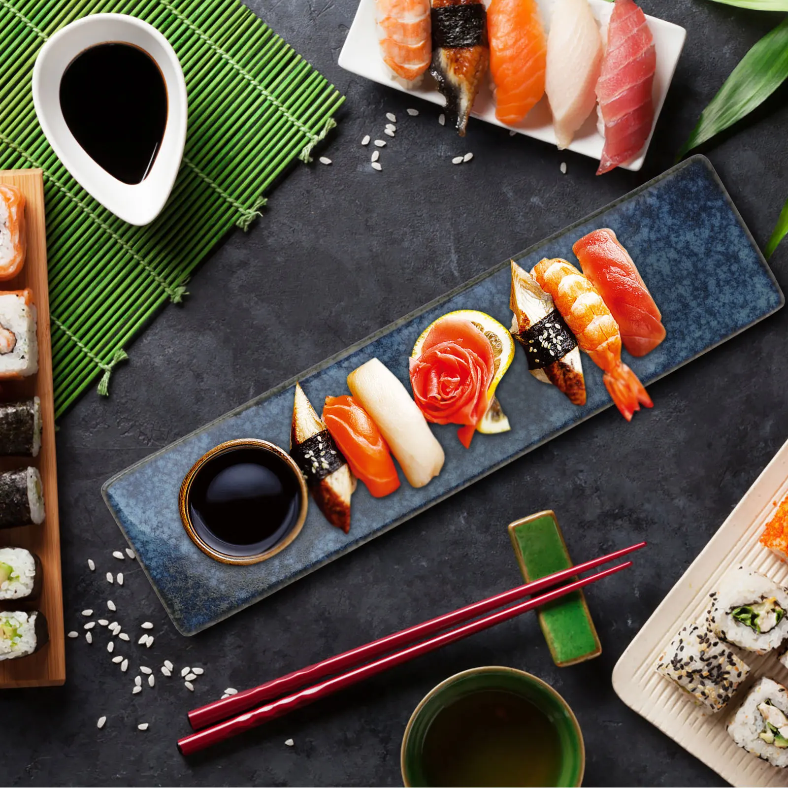 Ceramic Sushi Plate Light Blue Long Strip Dish Snack Tray Tableware Home Hotel Restaurant Decor Ceramic Sushi Plate
Ceramic Sushi Plate Light Blue Long Strip Dish Snack Tray Tableware Home Hotel Restaurant Decor Ceramic Sushi Plate