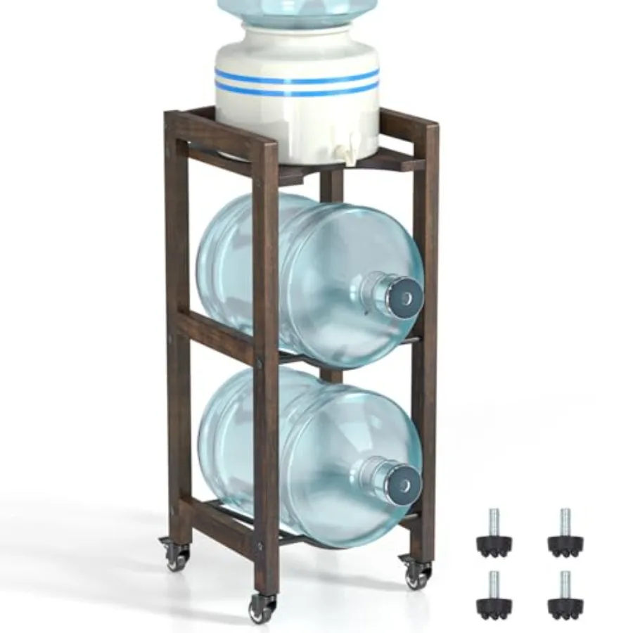 3-Tier 5 Gallon Water Jug Holder with Top Shelf 4 Metal Wheels or Adjustable Feet Hard Water Dispenser Floor Stand en Organizer
3-Tier 5 Gallon Water Jug Holder with Top Shelf 4 Metal Wheels or Adjustable Feet Hard Water Dispenser Floor Stand en Organizer