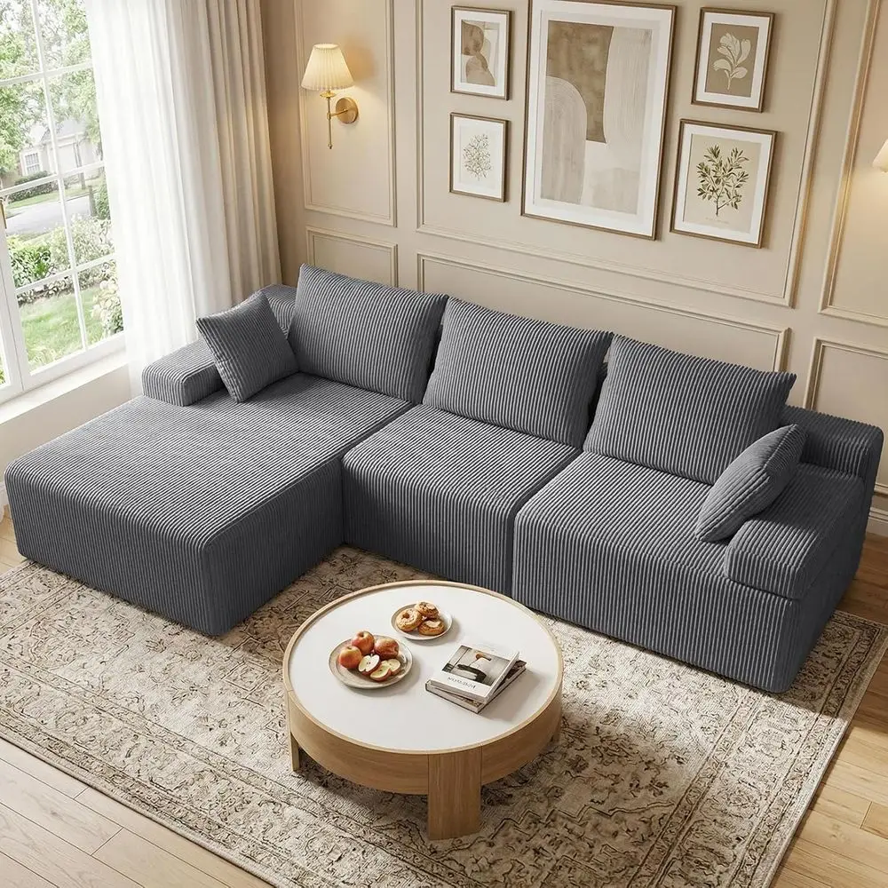 108onelctional Couch,Corduroy Cloud Couch ctional or Living Room,ern L Shaped ular ctional Couch,3 ater Soa (k Gray, 108.9L Shap
108onelctional Couch,Corduroy Cloud Couch ctional or Living Room,ern L Shaped ular ctional Couch,3 ater Soa (k Gray, 108.9L Shap
