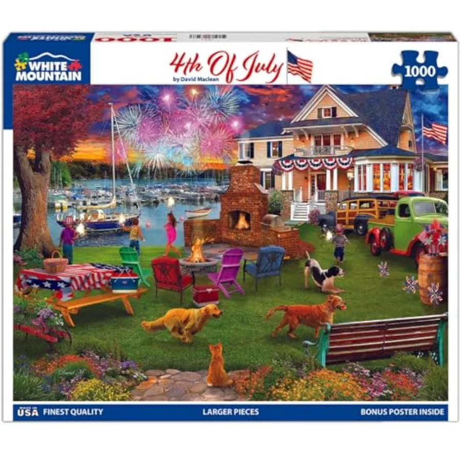 1000 Piece Jigsaw Puzzle Patriotic Summer Celebration Puzzles with Large Pieces for Adults and Family 24"x30" - 4th of July
1000 Piece Jigsaw Puzzle Patriotic Summer Celebration Puzzles with Large Pieces for Adults and Family 24"x30" - 4th of July