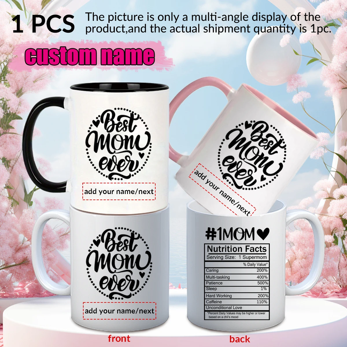 1pc 3D Print Customized Name Ceramic Cups with Handles 11oz Mother's Day Coffee Mugs Anti-scalding Durable Water Cup 3 Colors
1pc 3D Print Customized Name Ceramic Cups with Handles 11oz Mother's Day Coffee Mugs Anti-scalding Durable Water Cup 3 Colors